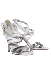 Current Boutique-Stuart Weitzman - White Open Toe Strappy Pumps Sz 8.5