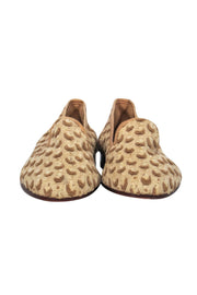 Current Boutique-Stubbs & Wootton - Beige Woven Dotted Texture Slipper Loafers Sz 7.5