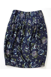 Current Boutique-Suno - Blue Floral Print Silk Skirt Sz XS