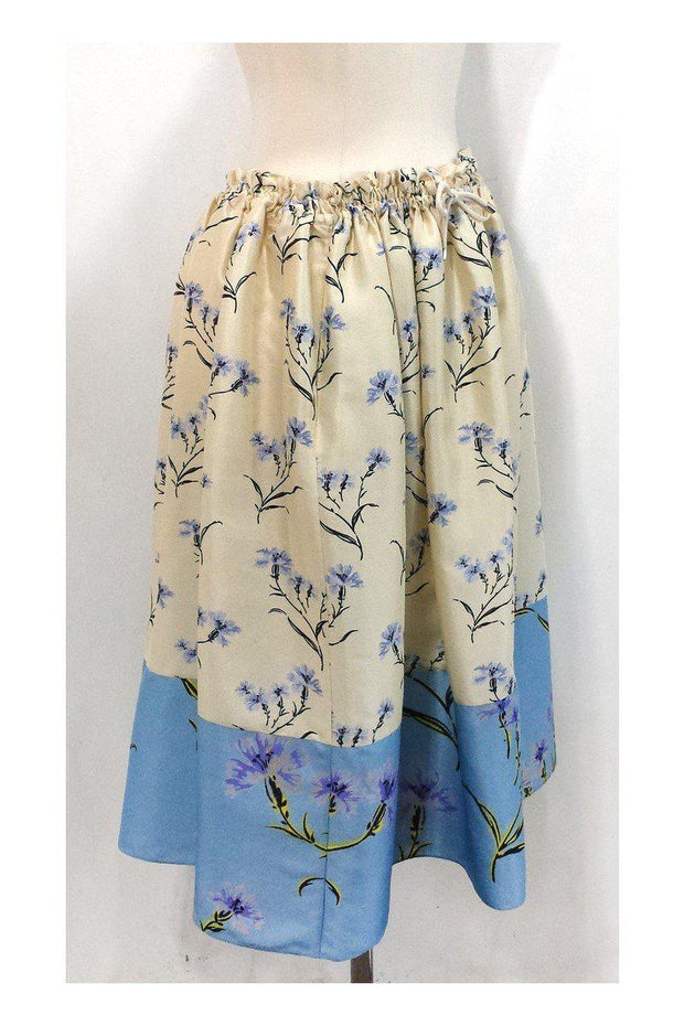 Current Boutique-Suno - Floral Print Silk Drawstring Waist Skirt Sz 4