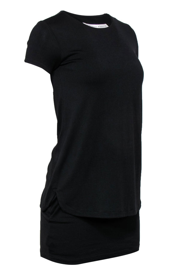 Current Boutique-Susana Monaco - Black Short Sleeve Layered T-Shirt Dress Sz XS