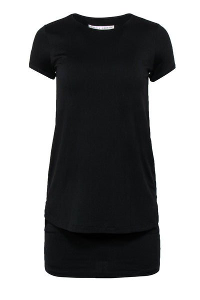 Current Boutique-Susana Monaco - Black Short Sleeve Layered T-Shirt Dress Sz XS