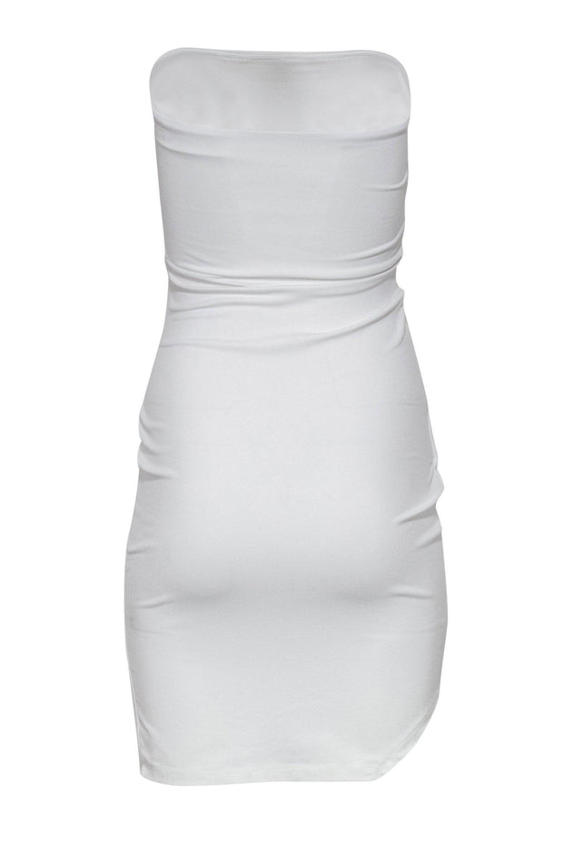 Current Boutique-Susana Monaco - White Strapless Bodycon Dress w/ Ruched Tulip Skirt Sz S