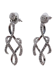 Current Boutique-Swarovski - Scrolled Silver-Tone "Kolye Lightness" Rhinestone Earrings