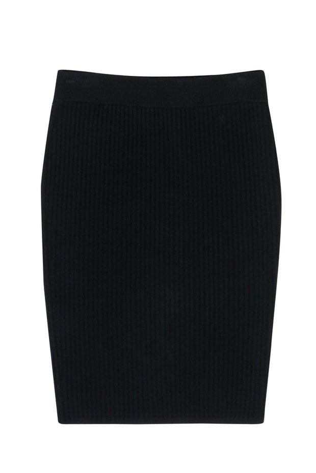 Current Boutique-T by Alexander Wang - Black Ribbed Pencil Skirt Sz M