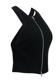 Current Boutique-T by Alexander Wang - Black Sleeveless Zip-Up Top w/ Crisscross Back Sz 6