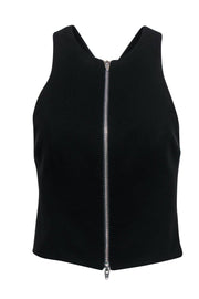 Current Boutique-T by Alexander Wang - Black Sleeveless Zip-Up Top w/ Crisscross Back Sz 6