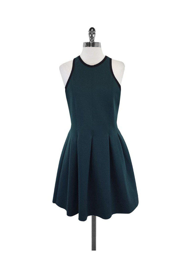 Current Boutique-T by Alexander Wang - Green Neoprene Pleated Dress Sz L