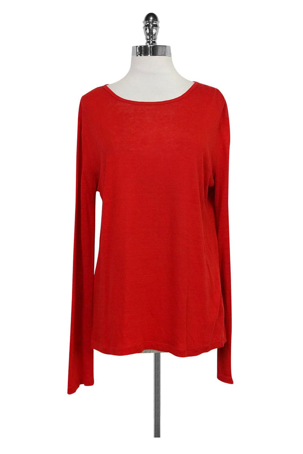 Current Boutique-T by Alexander Wang - Red Orange Long Sleeve Top Sz S