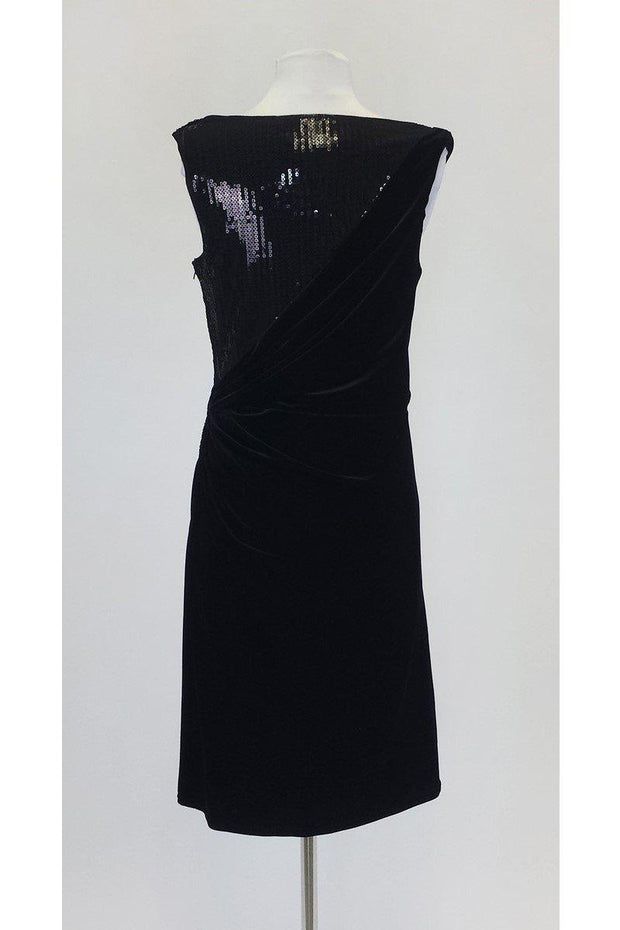 Current Boutique-Tadashi Shoji - Black Velvet Sequin Dress Sz M