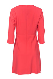 Current Boutique-Tara Jarmon - Coral Long Sleeved Ruffle Dress Sz 14