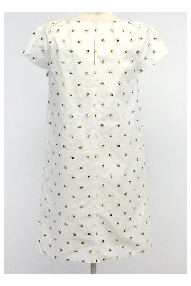 Current Boutique-Tara Jarmon - Ivory & Yellow Floral Cotton Blend Dress Sz 6