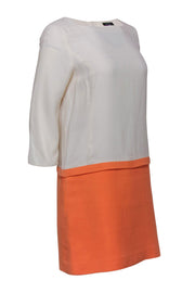 Current Boutique-Tara Jarmon - Orange & White Drop-Waist Square Neck Dress Sz 8