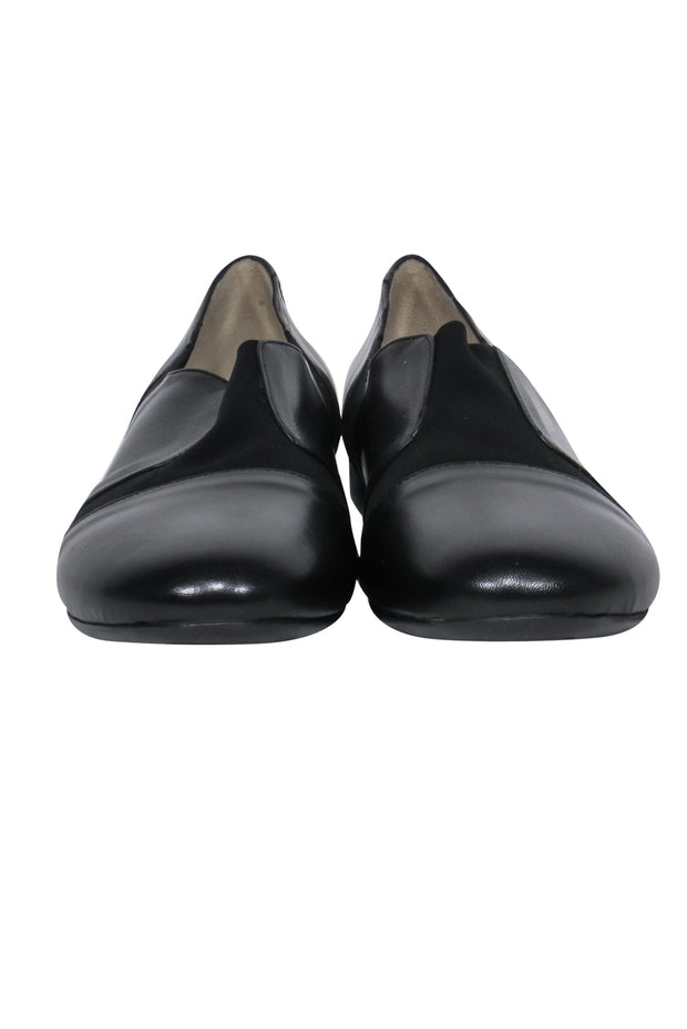 Current Boutique-Taryn Rose - Black Leather & Fabric "Sakia Nappa" Loafers Sz 10