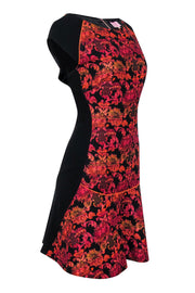 Current Boutique-Ted Baker - Black & Floral Jacquard Drop Waist Dress Sz 12