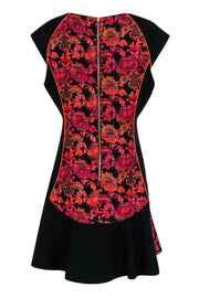 Current Boutique-Ted Baker - Black & Floral Jacquard Drop Waist Dress Sz 12