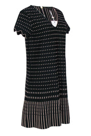 Current Boutique-Ted Baker - Black & Gold Patterned Short Sleeve Knit Dress Sz 10