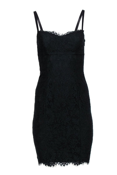 Current Boutique-Ted Baker - Black Lace Satin Empire Waist Cocktail Dress Sz 4