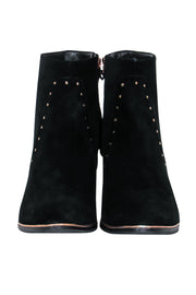 Current Boutique-Ted Baker - Black Suede Studded Heeled Booties Sz 9.5