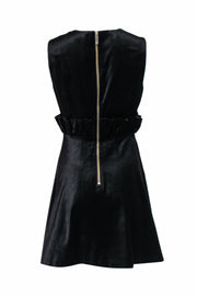 Current Boutique-Ted Baker - Black Velvet Fit & Flare Dress w/ Beaded Bee Embellishment Sz 6