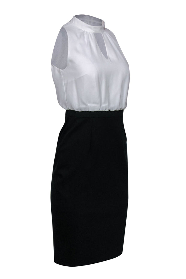 Current Boutique-Ted Baker - Black & White Keyhole Neckline Sheath Dress Sz 4