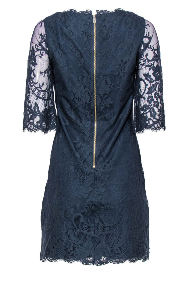 Current Boutique-Ted Baker - Dusty Blue Lace Shift Dress Sz 4