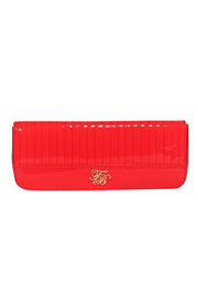 Current Boutique-Ted Baker - Glossy Patent Oblong Snap Clutch w/ Scrolled Logo