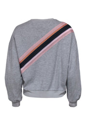 Current Boutique-Ted Baker – Grey w/ Pink Stripes Crew Neck Sweater Sz 2