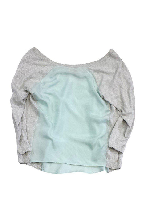 Current Boutique-Ted Baker - Light Blue & Grey Silk Long Sleeve Top Sz 6