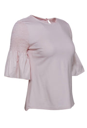 Current Boutique-Ted Baker - Light Pink Smocked Bell Sleeve Blouse Sz 4