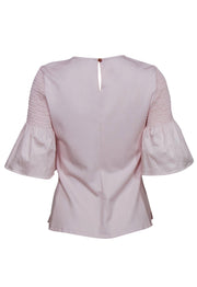 Current Boutique-Ted Baker - Light Pink Smocked Bell Sleeve Blouse Sz 4