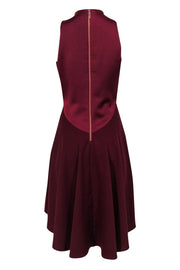 Current Boutique-Ted Baker - Maroon Sleeveless Mock Turtleneck High-Low Midi Dress Sz 2