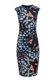 Current Boutique-Ted Baker - Navy Floral Print Sleeveless Dress Sz 4