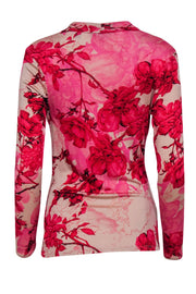 Current Boutique-Ted Baker - Pink Floral Printed Cowl Neck Top Sz 4