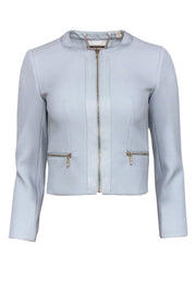 Current Boutique-Ted Baker - Powder Blue Grid Textured Zip-Up Jacket Sz 2