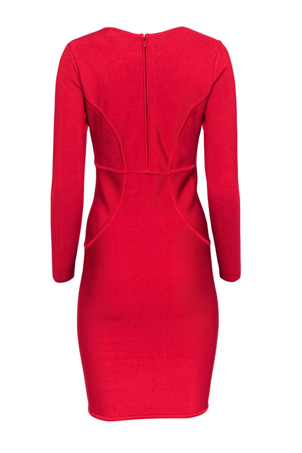 Current Boutique-Ted Baker - Red Knit Long Sleeve Bodycon Dress Sz 6