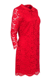 Current Boutique-Ted Baker - Red Lace Peter Pan Collar Dress Sz 8