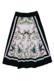 Current Boutique-Ted Baker - White & Black Hummingbird Print Pleated Cropped Culottes Sz 4