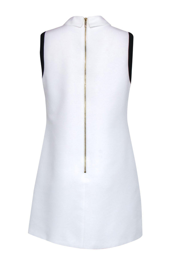 Current Boutique-Ted Baker - White Floral Embroidered Sleeveless “Aimmiid Kirtsenbosch” Shift Dress w/ Black Trim Sz 8