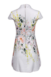 Current Boutique-Ted Baker - White Floral Print Fit & Flare Dress w/ Peter Pan Collar Sz 4