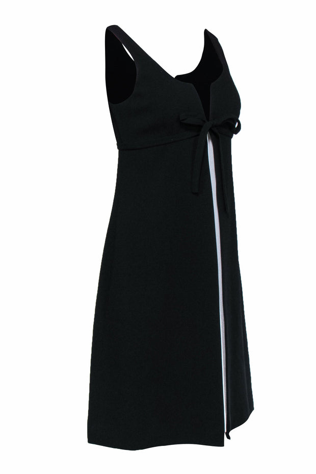 Current Boutique-Teri Jon - Black & White Double Layer Sleeveless Shift Midi Dress Sz 4