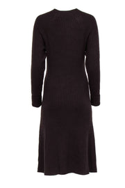 Current Boutique-Thakoon - Brown Wool Blend Long Sleeve Rib Knit Sweater Dress Sz M