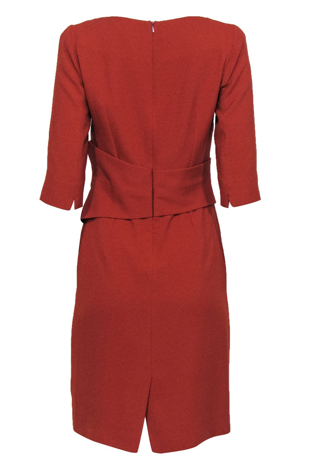 Current Boutique-The Fold - Burnt Orange Quarter Sleeve Midi Dress Sz 10