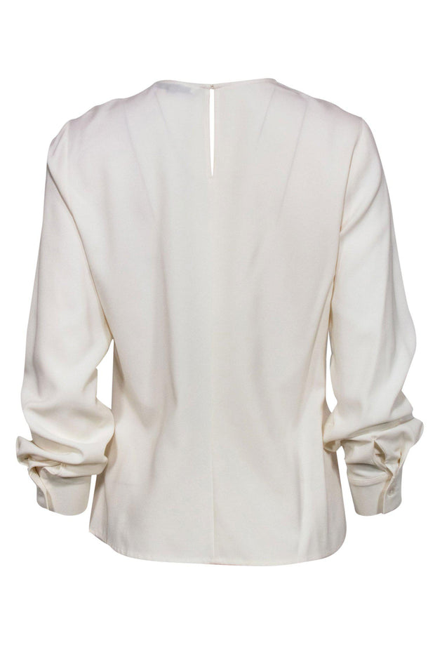 Current Boutique-The Fold - Cream Silk Ruffle Blouse Sz 12