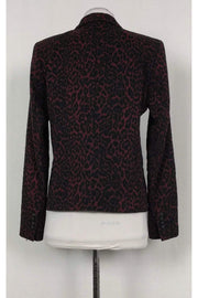 Current Boutique-The Kooples - Burgundy & Black Animal Print Blazer Sz XL