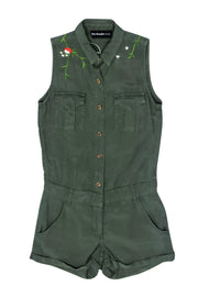 Current Boutique-The Kooples - Embroidered Button Down Romper Sz XXS