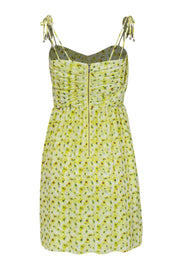 Current Boutique-The Kooples - Yellow Floral Print Mini Metallic Dress Sz S