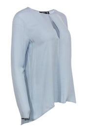 Current Boutique-Theory - Baby Blue Long Sleeve Silk Blouse Sz S