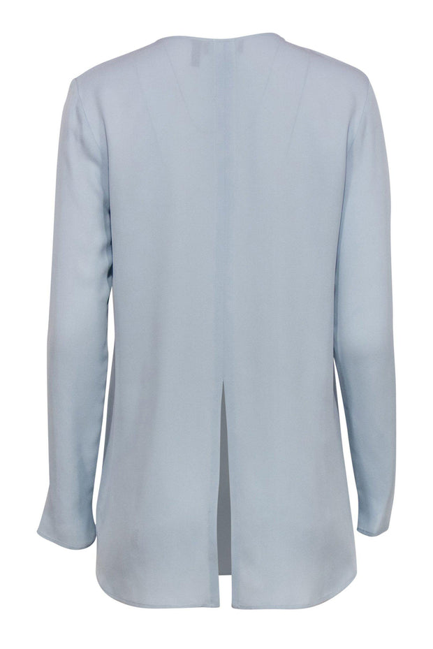 Current Boutique-Theory - Baby Blue Long Sleeve Silk Blouse Sz S