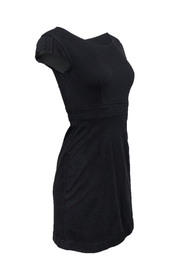 Current Boutique-Theory - Black Cotton Blend A-Line Dress Sz 0